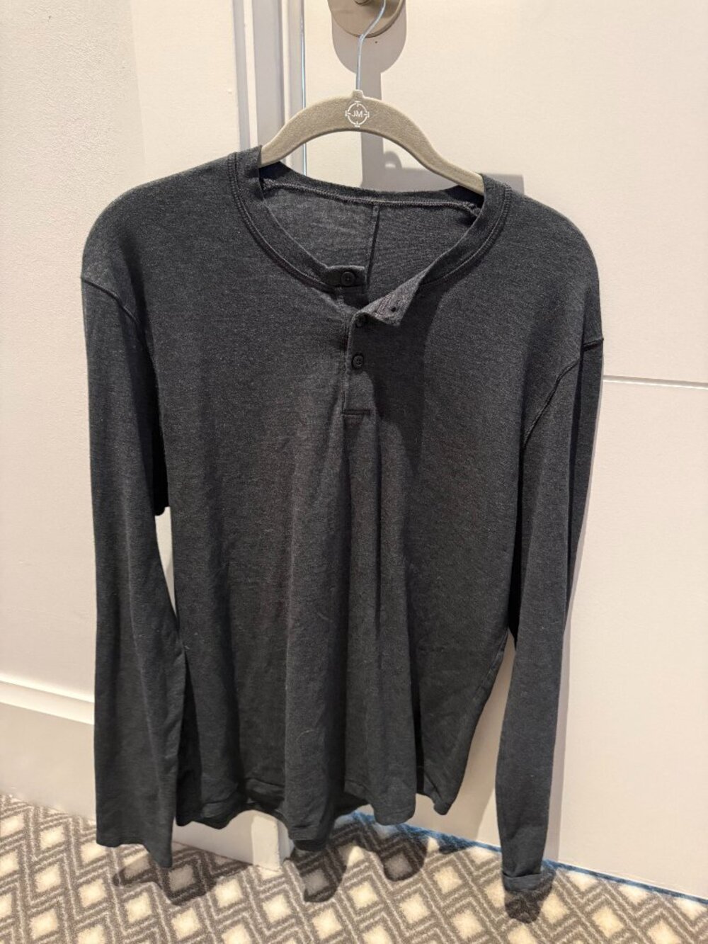 Gray Lululemon Henley Long Sleeve